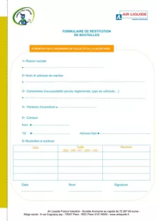 Formulaire restitution bouteilles