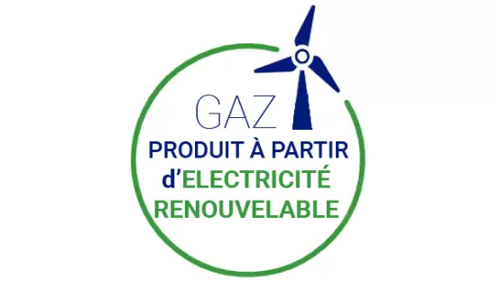 Gas produit à partir d'electricite renouvelable