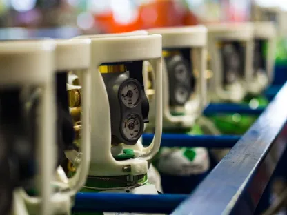 Bouteilles de gaz stockées