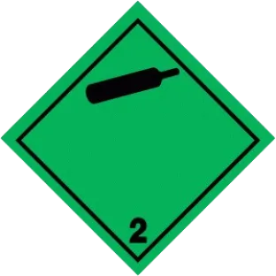 Losange vert, gaz non inflammable et non toxique. 