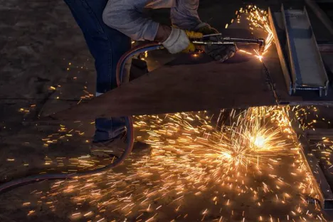 Oxycoupage sur chantier