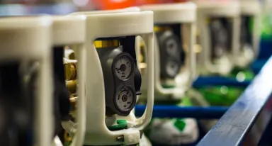 Bouteilles de gaz stockées